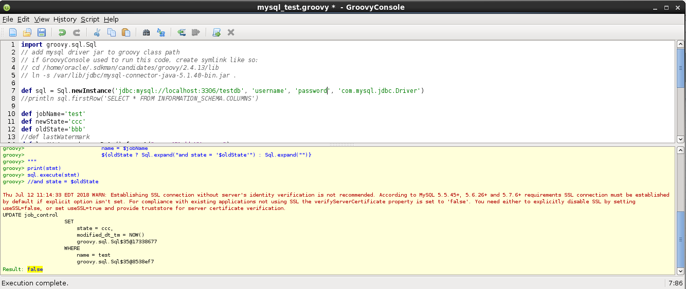 Dynamic SQL query with Groovy